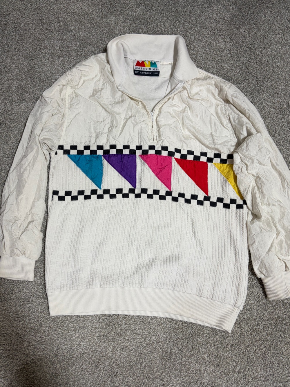 Vintage 90s Marcy 'N Me by Patrick Lee Colorblock Geometric Windbreaker Pullover